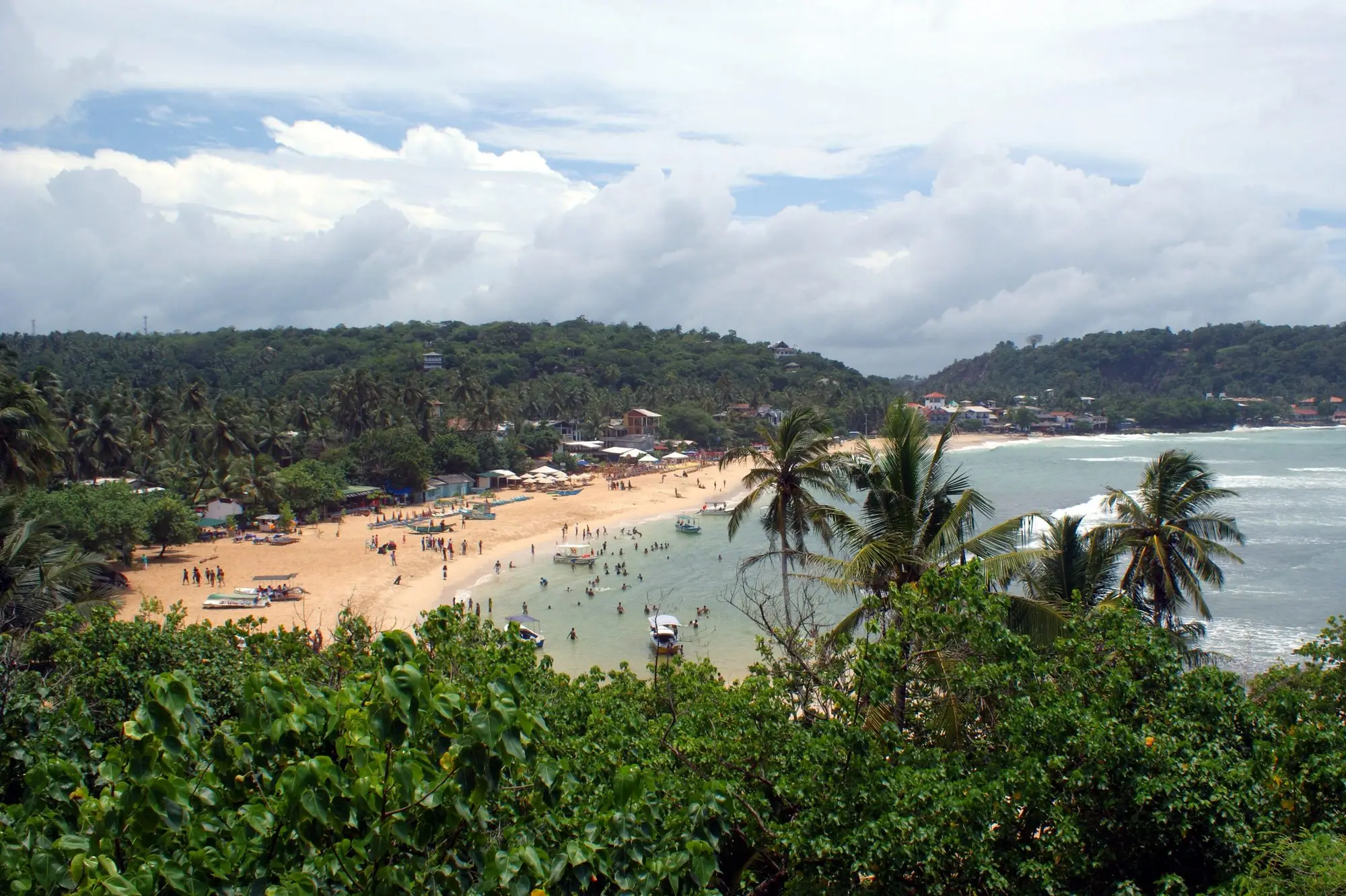 Unawatuna bay seen from the hillside